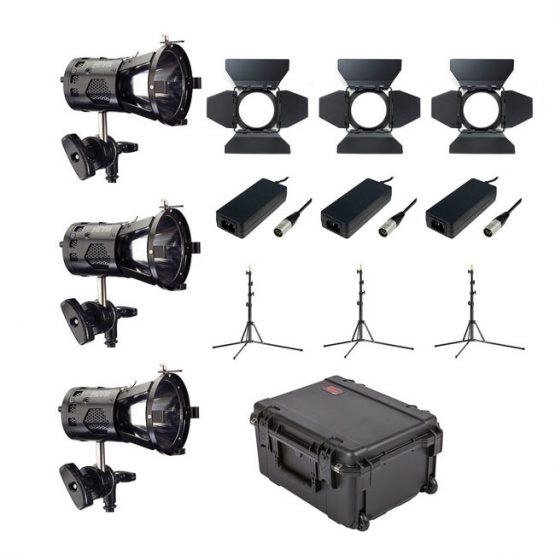 Hive Lighting Bee 50-C Par Spot 3 Light Kit with 3 Stands and Case (Custom Foam)